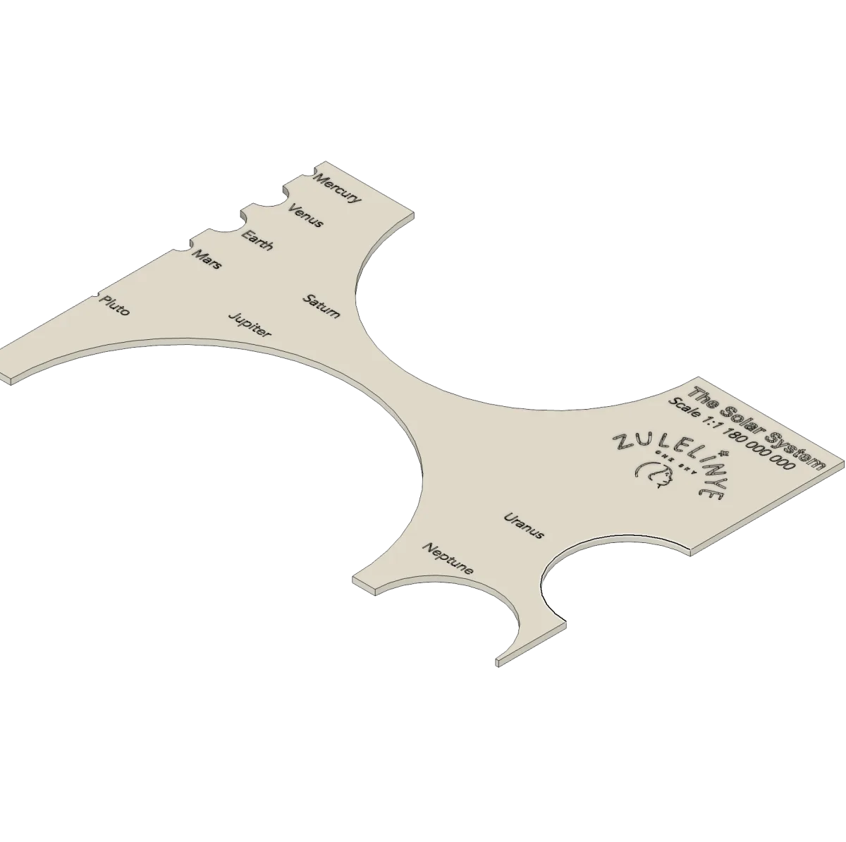 A 3D-printed ruler for sizing clay planets to scale
